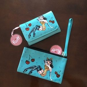 Matching wallet and carrying case set